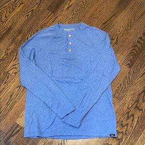 Men's Light Blue Henley Faherty Shirt Cloud Cotton